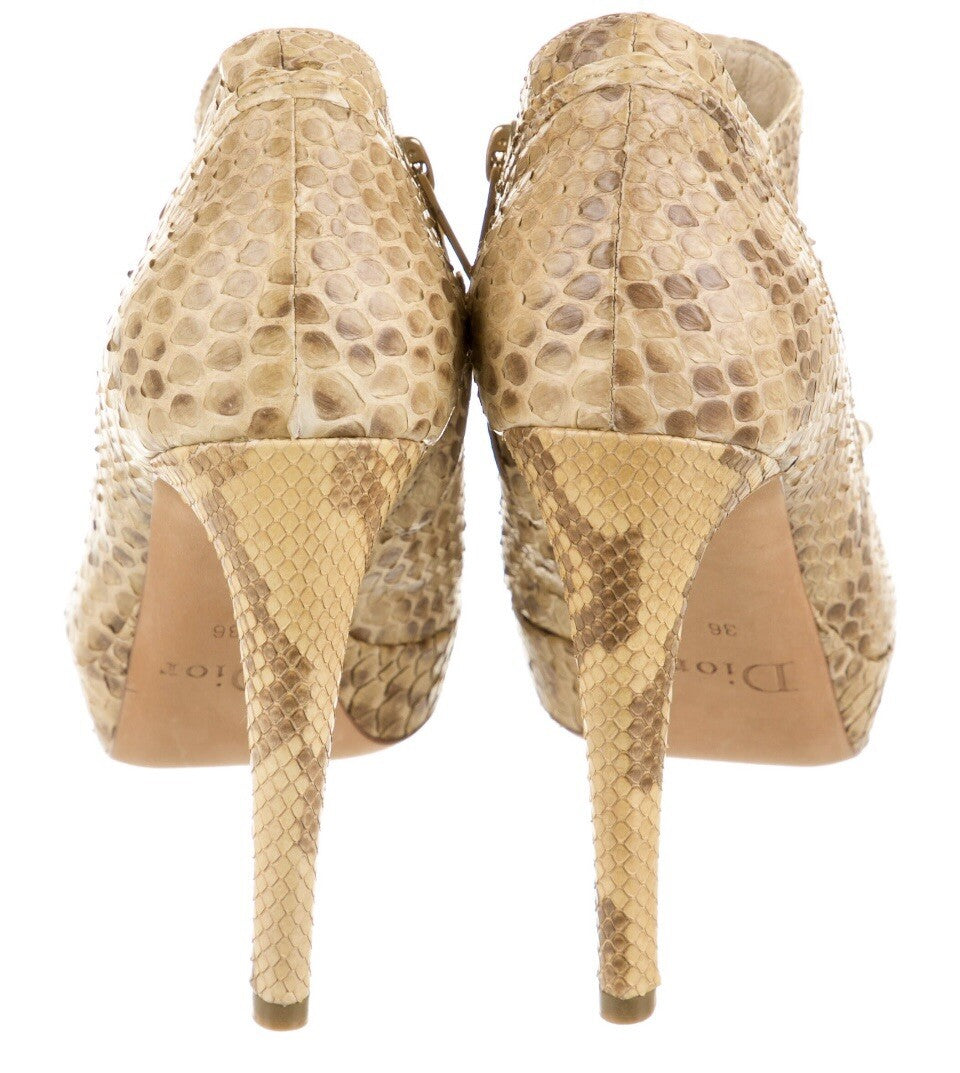 ❤️TODAY ONLY❤️CHRISTIAN DIOR PYTHON SNAKESKIN ANKLE BOOTS SZ 6 36