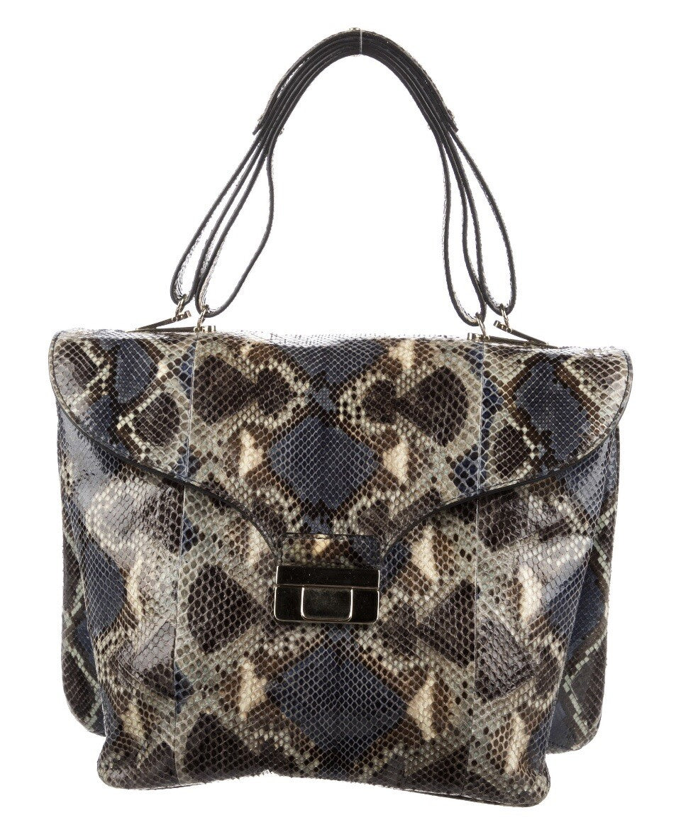 $2895 VALENTINO PYTHON SNAKESKIN HANDLE BAG