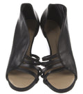 GIUSEPPE ZANOTTI BLACK LEATHER WEDGE HEELS SZ 6.5 36.5