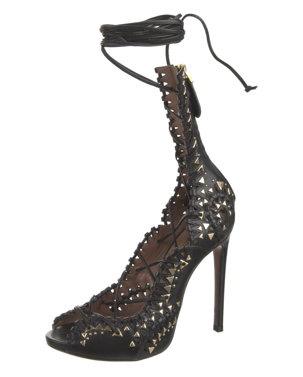 ❤️TODAY ONLY❤️ $1450 ALAIA STUDDED LACE UP HEELS SZ 6 36
