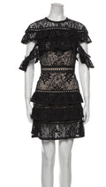$540 NWOT ALICE + OLIVIA BLACK LACE MINI DRESS SZ L US 10