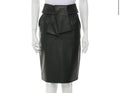 $1790 BALENCIAGA BLACK LAMB LEATHER SKIRT SZ S US 4 FR 36