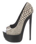 GIUSEPPE ZANOTTI SNAKESKIN EMBOSSED PLATFORM HEELS SZ 8.5 38.5