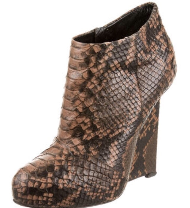 $1195 GIUSEPPE ZANOTTI ANKLE BOOTS SNAKESKIN SZ 6.5 36.5