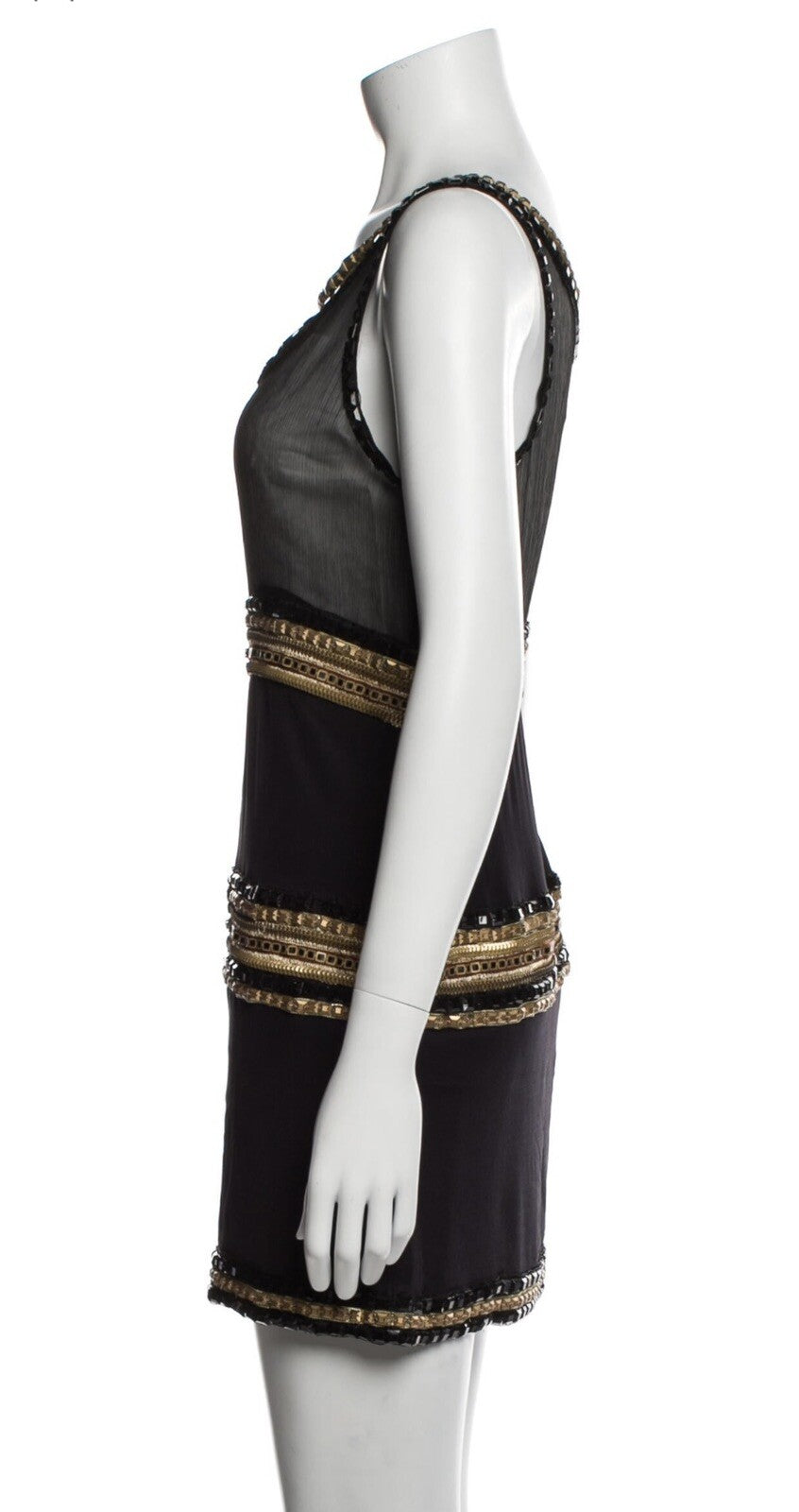 JUST CAVALLI BLACK EMBELLISHED MINI DRESS SZ S US4 IT40