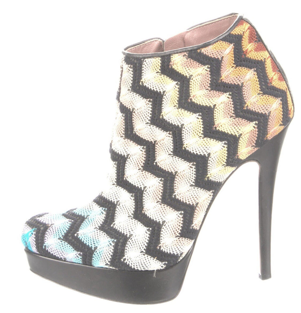 $950 MISSONI PLATFORM ANKLE BOOTS SZ 6.5 36.5