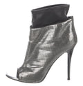 GIUSEPPE ZANOTTI METALLIC SILVER LEATHER ANKLE BOOTS SZ 9 39