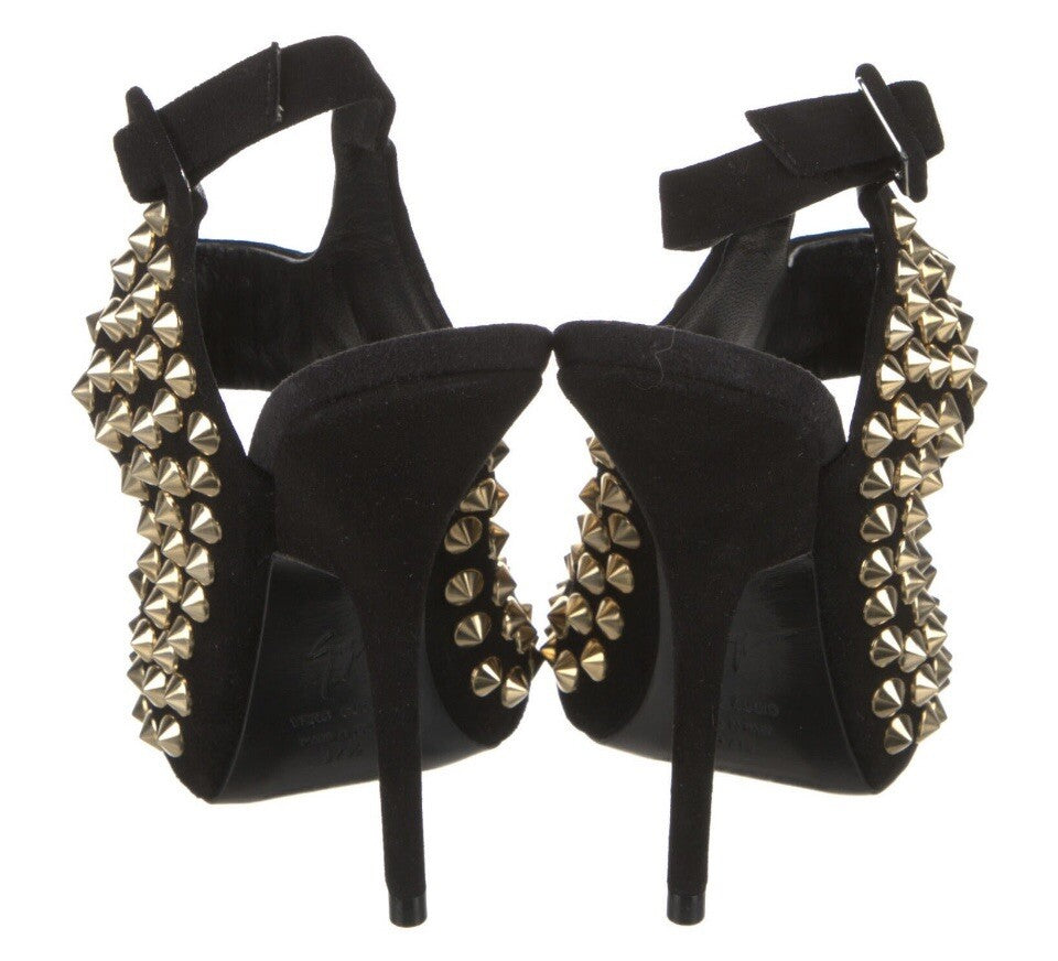 $1295 GIUSEPPE ZANOTTI EMBELLISHED STUDDED SANDALS SZ 6.5 36.5