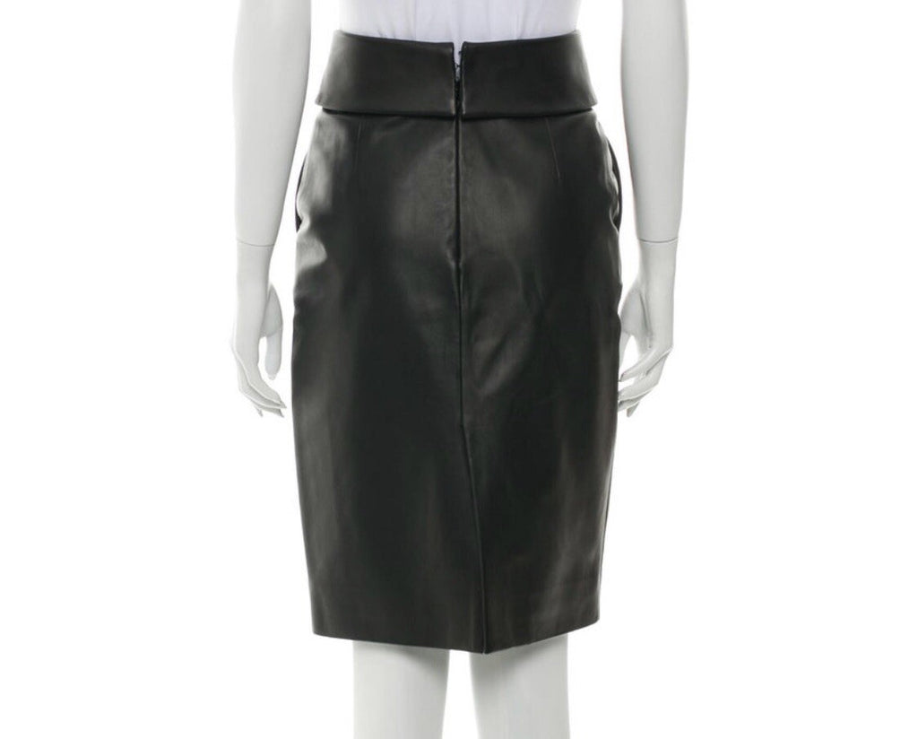 $1790 BALENCIAGA BLACK LAMB LEATHER SKIRT SZ S US 4 FR 36