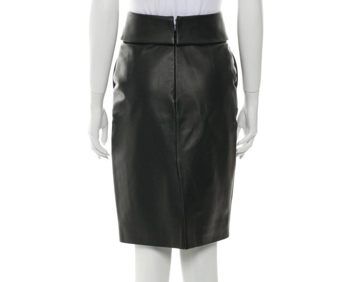 $1790 BALENCIAGA BLACK LAMB LEATHER SKIRT SZ S US 4 FR 36