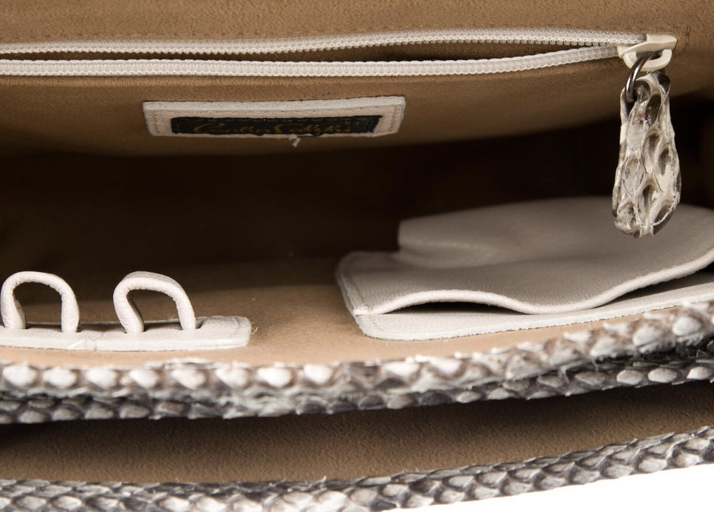 CARLOS FALCHI PYTHON SNAKESKIN MESSENGER BAG