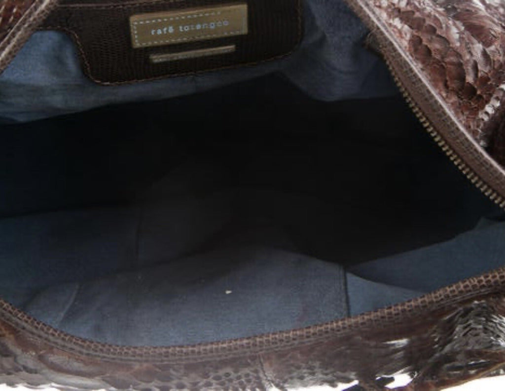 PYTHON SNAKESKIN BROWN LARGE SHOULDER BAG BY RAFE