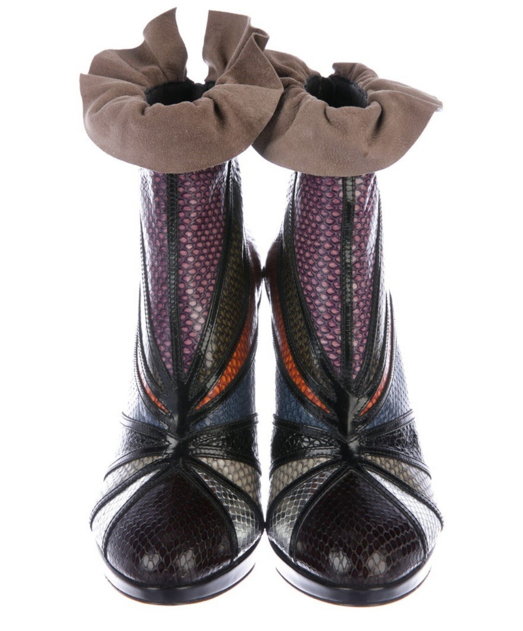 $1335 NEW RODARTE EMBOSSED SNAKESKIN ANKLE BOOTS SZ 9 39
