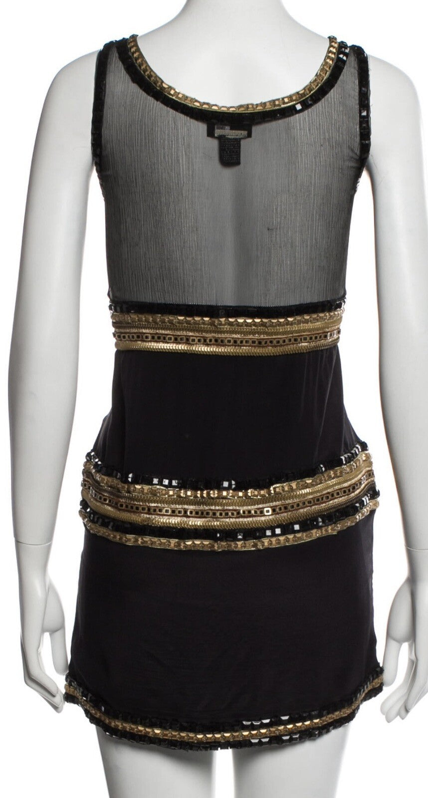 JUST CAVALLI BLACK EMBELLISHED MINI DRESS SZ S US4 IT40