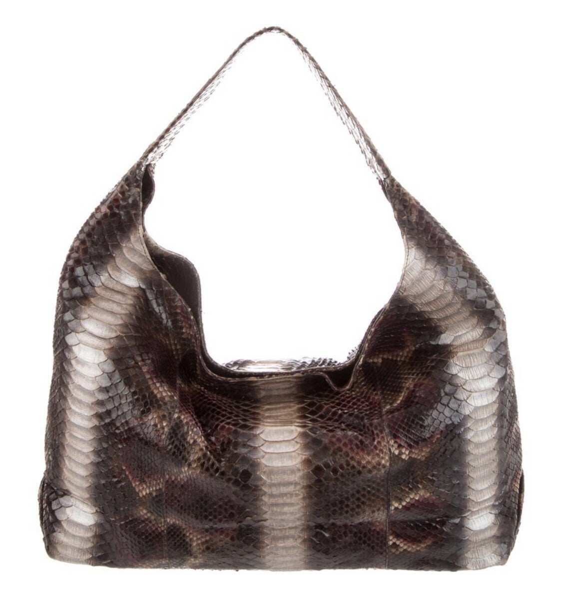 $2350 ADRIANA CASTRO PYTHON SNAKESKIN HOBO BAG