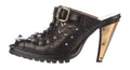 MIU MIU BLACK LEATHER STUDDED MULES SZ 8.5 38.5