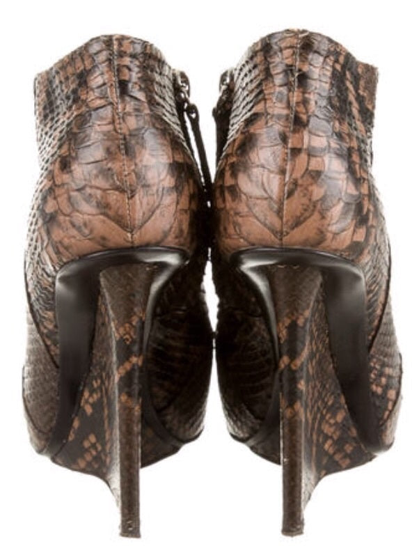 $1195 GIUSEPPE ZANOTTI ANKLE BOOTS SNAKESKIN SZ 6.5 36.5