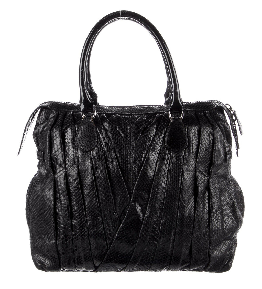 VALENTINO MAISON PYTHON SNAKESKIN HANDLE BAG