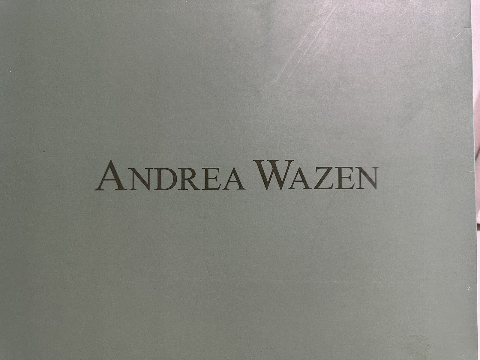 $695 NIB  NUDE LEATHER CRYSTAL ACCENTED ANKLE WRAP HEELS BY ANDREA WAZEN SZ 6 36