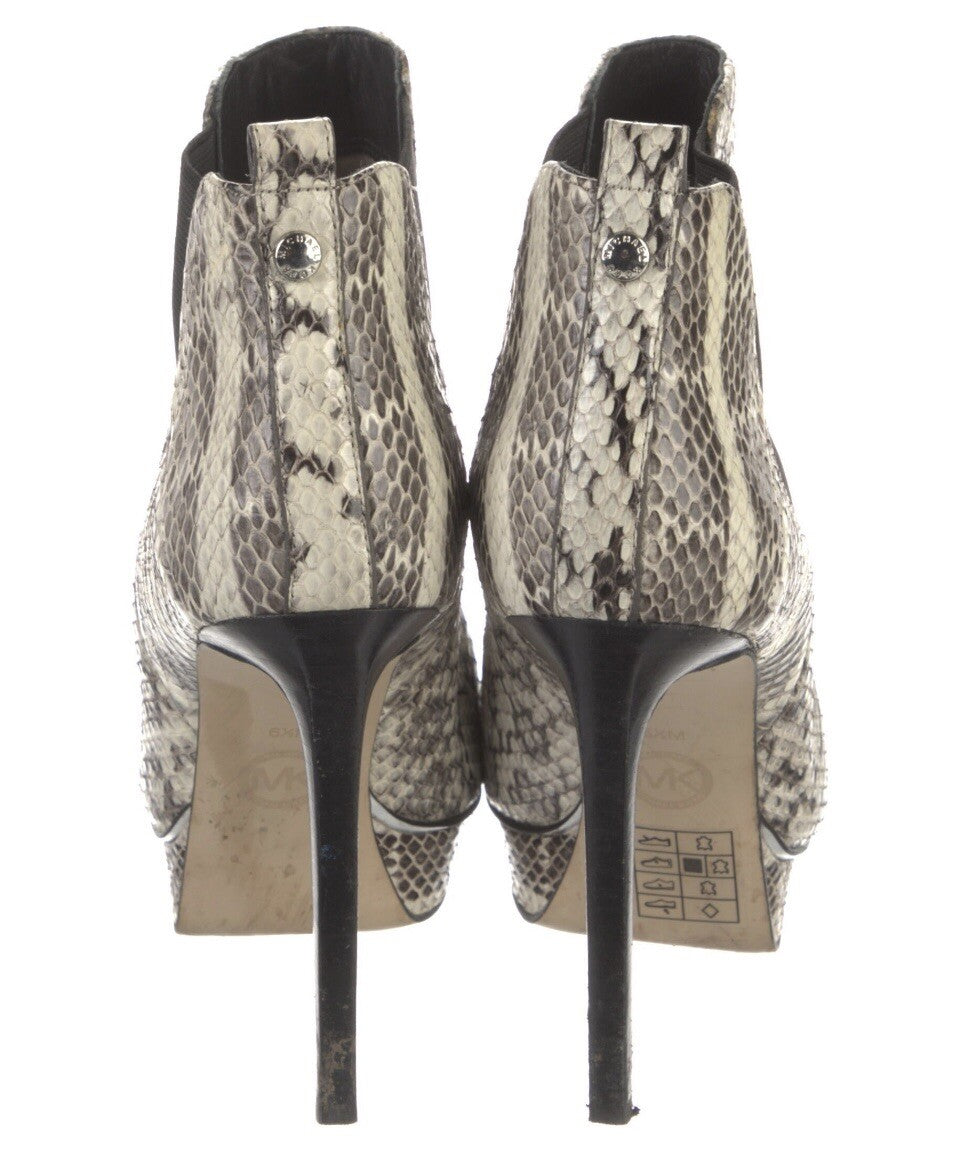 MICHAEL KORS SNAKESKIN PLATFORM ANKLE BOOTS SZ 6.5 36.5