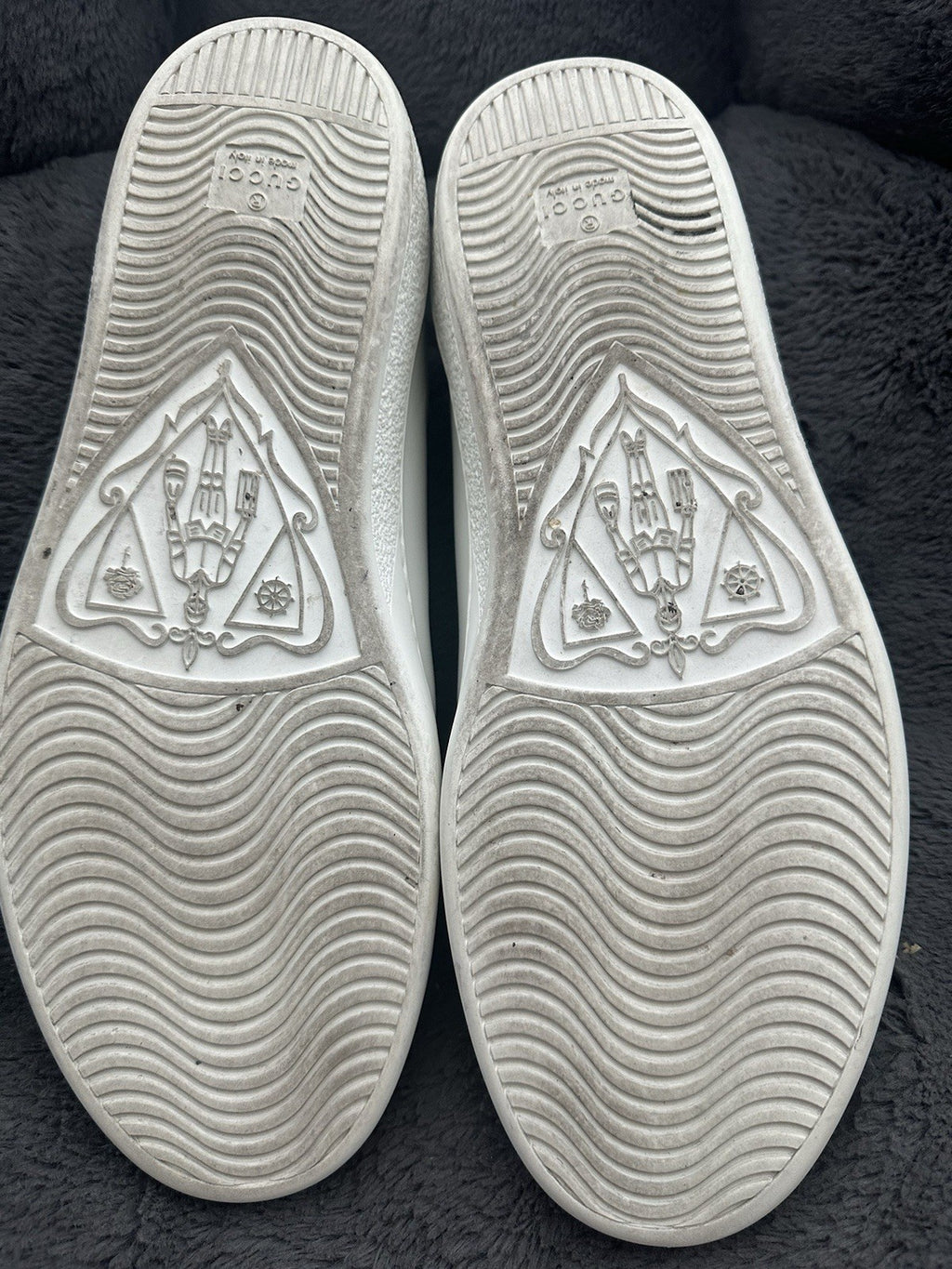 $900 GUCCI MENS INTERLOCKING GG LEATHER SNEAKERS WHITE 8.5 (GUCCI) 9.5 (US)