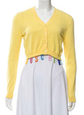 $525 NWOT MOSCHINO COUTURE YELLOW COTTON SHRUG W/ LOGO SZ L