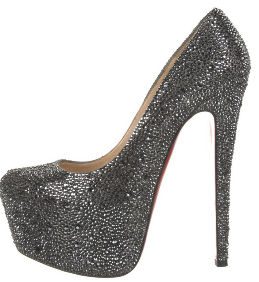 $6395 CHRISTIAN LOUBOUTIN SWAROVSKI CRYSTAL DAFFODILE PLATFORM HEELS SZ 6 36