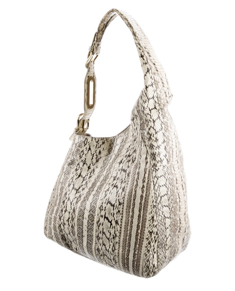 JIMMY CHOO PYTHON SNAKESKIN SHOULDER BAG