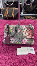 Gucci Padlock Shoulder Bag Blooms Print GG Coated Canvas Medium