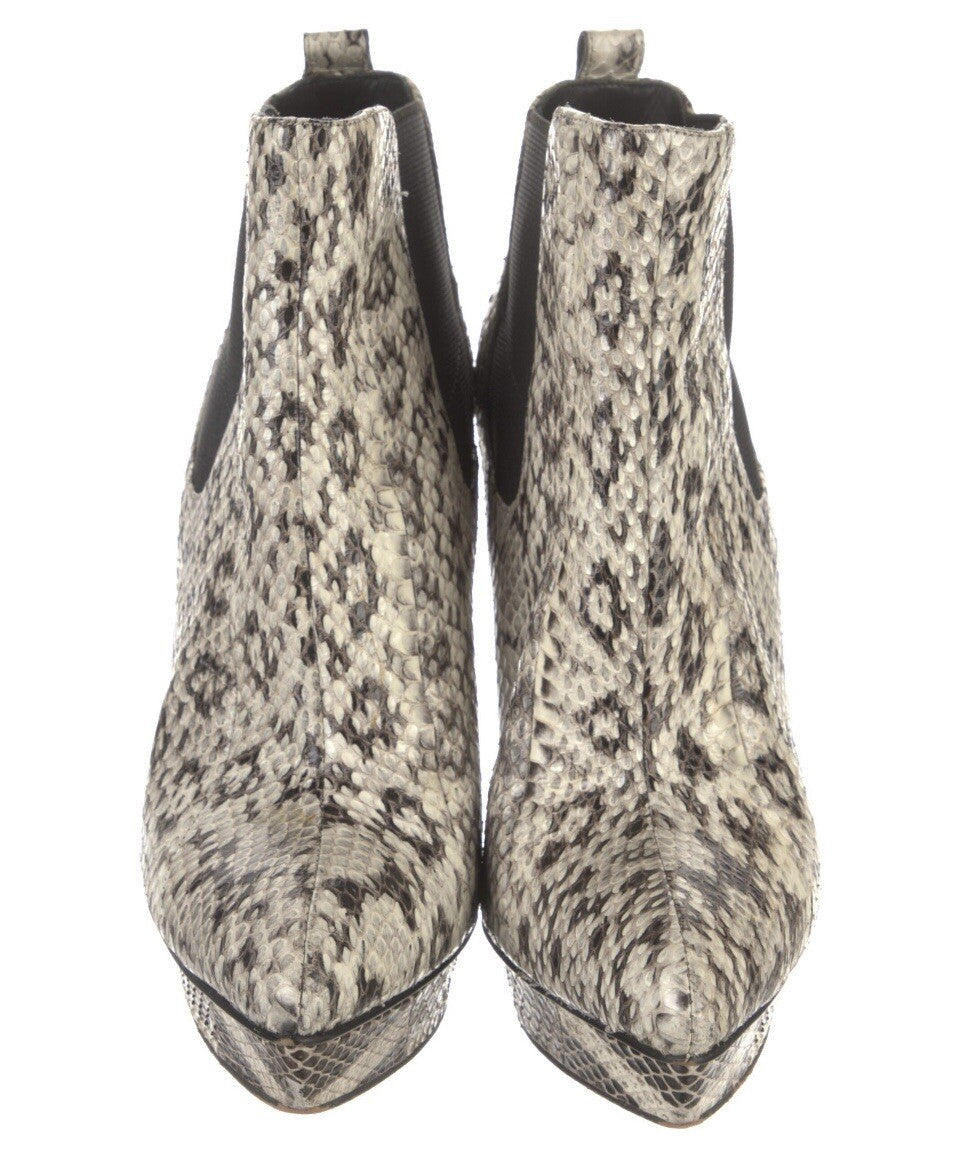 MICHAEL KORS SNAKESKIN PLATFORM ANKLE BOOTS SZ 6.5 36.5
