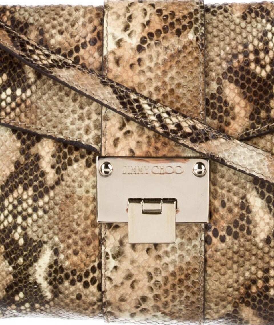 JIMMY CHOO PYTHON SNAKESKIN SHOULDER BAG/ CLUTCH