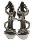 $995 GIUSEPPE ZANOTTI WHITE LEATHER CHAIN LINK SANDALS SZ 7 37