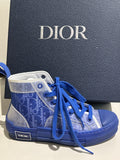DIOR B23 WOMENS OBLIQUE HIGH TOP SNEAKERS BLUE SZ 6 36