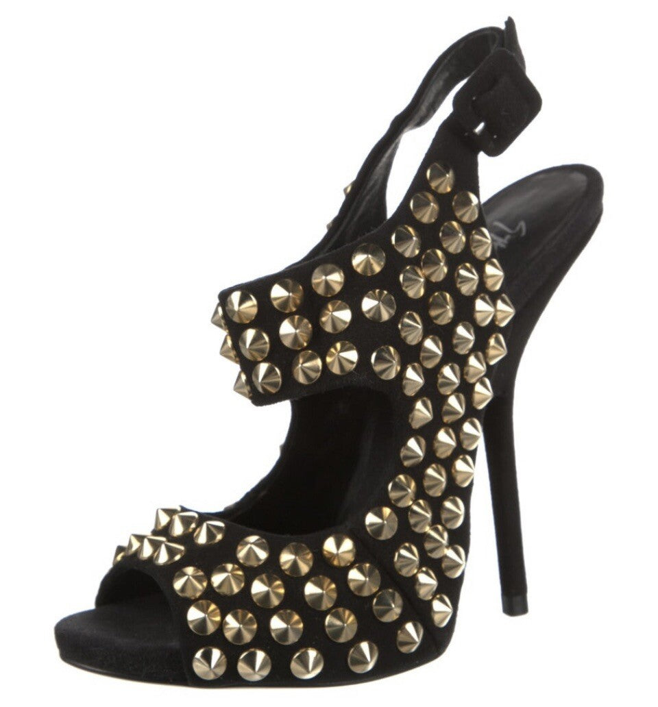 $1295 GIUSEPPE ZANOTTI EMBELLISHED STUDDED SANDALS SZ 6.5 36.5