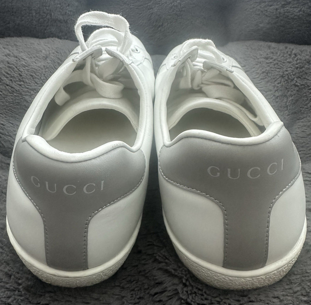 $900 GUCCI MENS INTERLOCKING GG LEATHER SNEAKERS WHITE 8.5 (GUCCI) 9.5 (US)