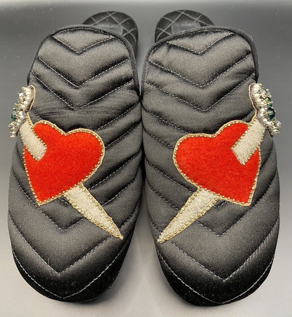 NIB GUCCI  MULES / SLIDES HEART & DAGGAR SZ 5.5 35.5