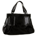 $2950 NANCY GONZALEZ BLACK CROCODILE & PONYHAIR HOBO BAG