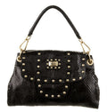 $2600 JIMMY CHOO BLACK PYTHON SNAKESKIN HOBO BAG