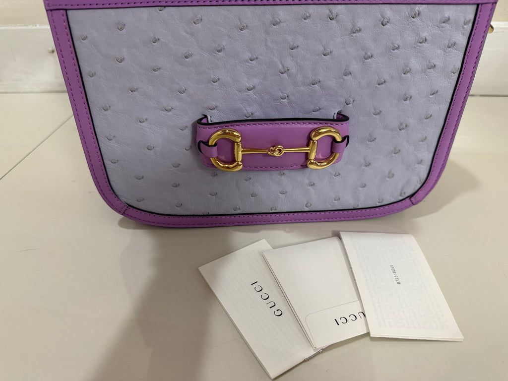 Gucci NWT Python and Ostrich 1955 shoulder bag